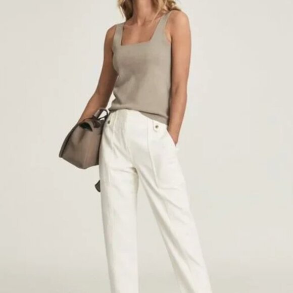 Reiss Devon Knitted Square Neck Vest Sage Large - Picture 6 of 7